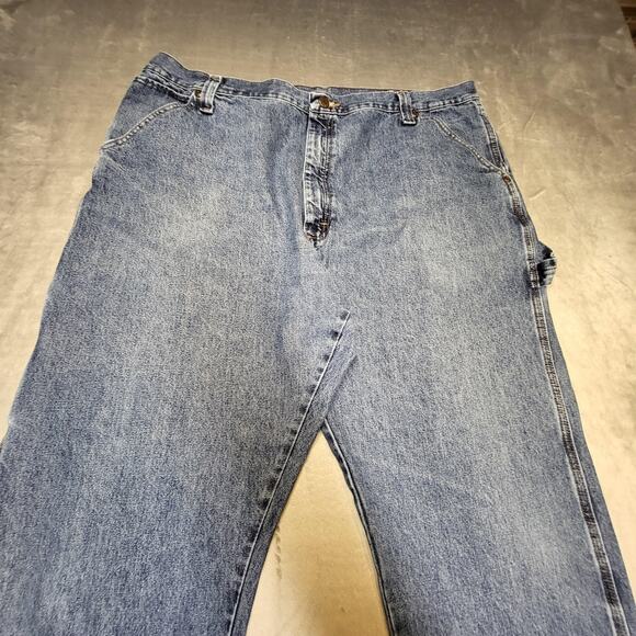 Wrangler Carpenter Jeans Mens 40x32 Blue Denim Hammer Loop Workwear 94LSMDV - Picture 2 of 9